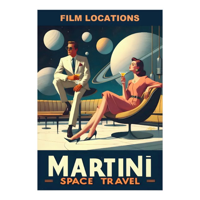 Foto Locais de filmagem dos pôsteres de viagem espacial (Frente)