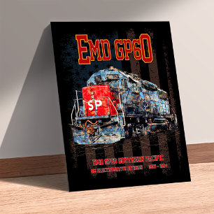 Foto Locomotiva diesel EMD GP60 e bandeira americana