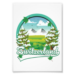 Foto logotipo de viagem retrô da Suíça