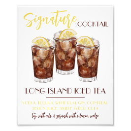 Foto Long Island Iced Tea Signature Cocktail Recipe