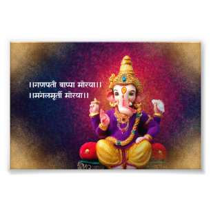 Foto Lord Ganesha Idol Gansh Mantra