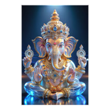 Lorde Shree Ganesha Crystal & Diamond Escultura