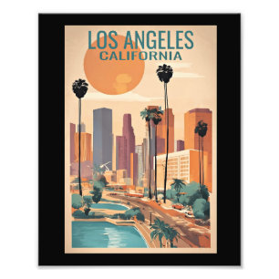 Foto Los Angeles, ilustração da Vintage na Califórnia,