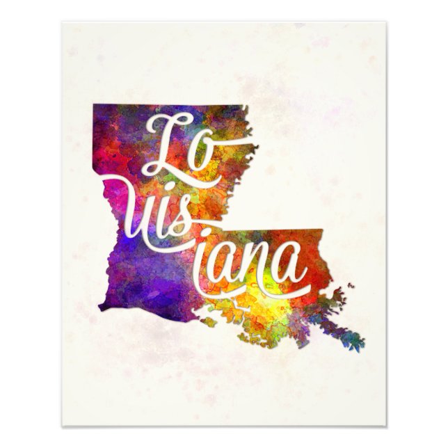 Foto Louisiana US State in watercolor text cut out (Frente)