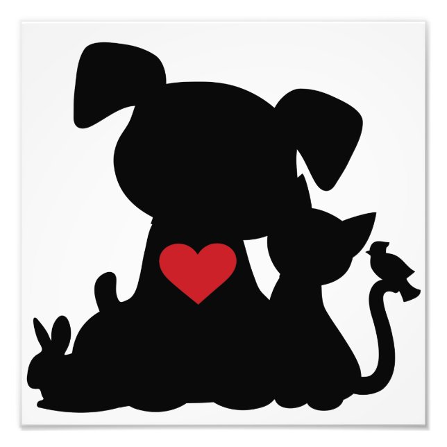 Foto Love Puppy e Kitten Silhouette (Frente)