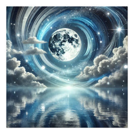 Foto Lua refletindo luz azul