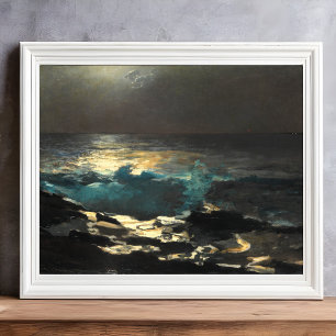 Foto Lua, Wood Island Light por Winslow Homer.