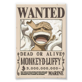 Foto Luffy Wanted Anime Poster