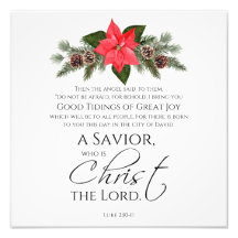 Luke 2:10-11 Bons Tidings Poinsettia Natal