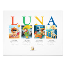 Luna's Baby Name Poster - A Whimsical Keepape