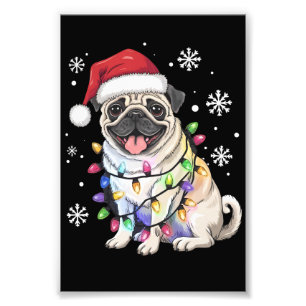 Foto Luzes de Natal do Pug de Natal Amante do Cão de Na