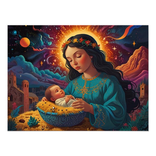 Foto Luzes festivas, alegre cena de Natal (Frente)