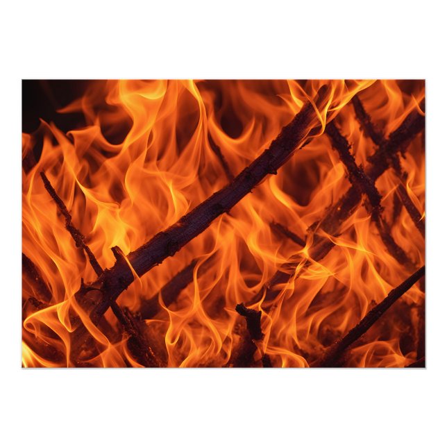 Foto macro de chama de incêndio na lareira (Frente)