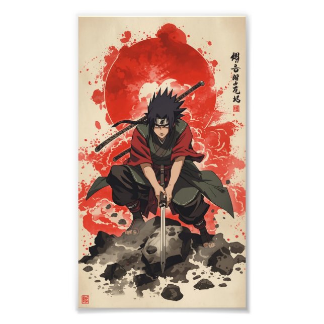 Foto 🖼 Madara Uchiha – Cinematic Watercolor Wall art (Frente)