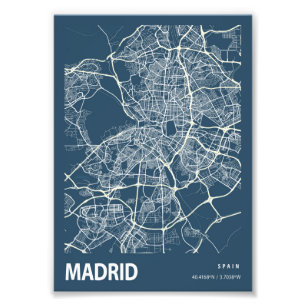 Foto Madrid - Mapa da cidade de Blueprint Espanha
