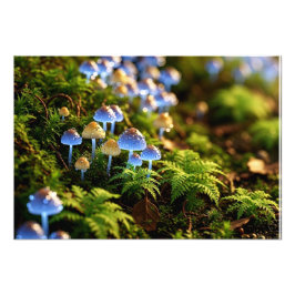 Foto Magical Bioluminescent Fungi - Deep Forest