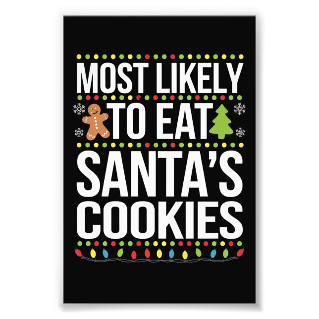 Foto Mais Provável Para Comer Cookies Santas Xmas (Frente)