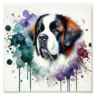 Foto Majestésico Santo Bernard Watercolor Art
