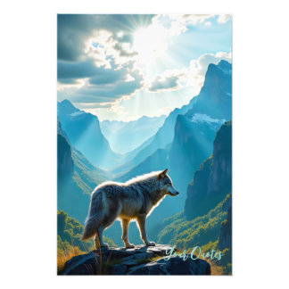 Foto Majestic Wolf Mountain Art
