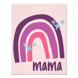 Foto Mama personalizada boêmica rosa-púrpura do arco-ír
