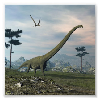 Foto Mamenchisauro dinossauro caminhada -3D renderizaçã