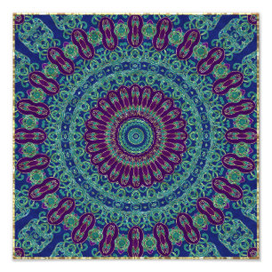 Foto Mandala Roxa, Azul e Verde
