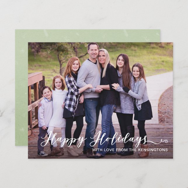 Foto manuscrita de feriados felizes modernos (Frente/Verso)