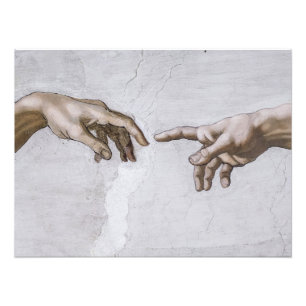 Foto Mãos de Deus e Adão de Michelangelo