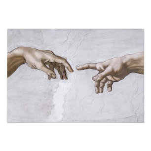 Foto Mãos de Deus e Adão de Michelangelo