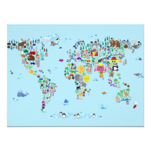 Foto Mapa animal do mundo