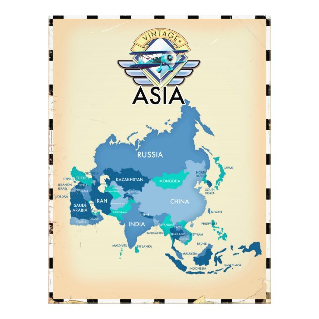 Foto Mapa Antigo da Ásia (Frente)