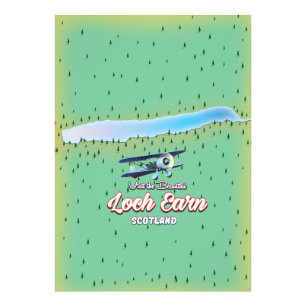 Foto Mapa antigo do Loch Earn Escócia