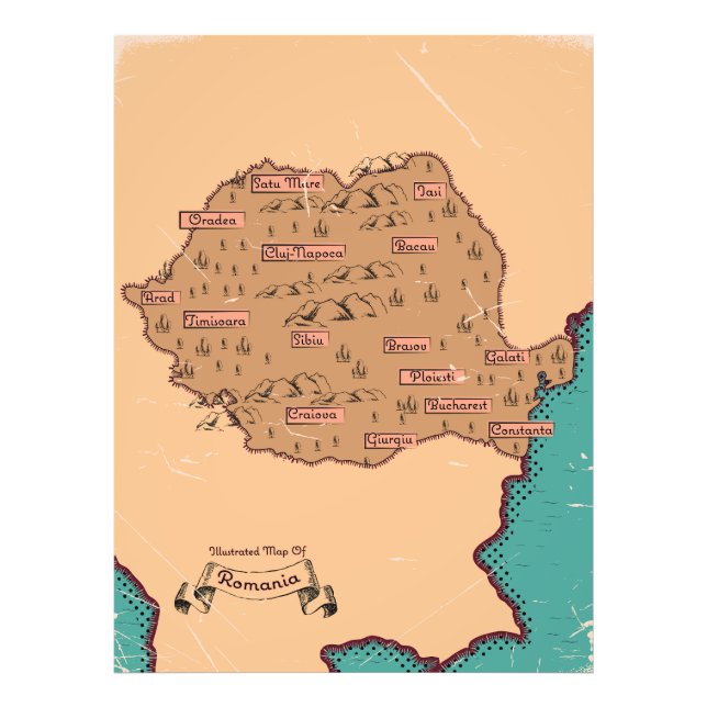 Foto Mapa Antigo dos Condados da Roménia (Frente)