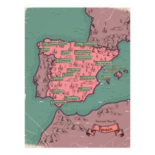 Foto Mapa antigo vintage da Espanha