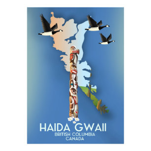 Foto mapa canadense da Colúmbia Britânica do haida gw