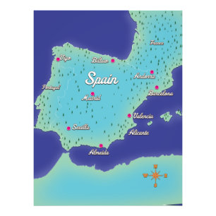 Foto Mapa Clássico Da Espanha
