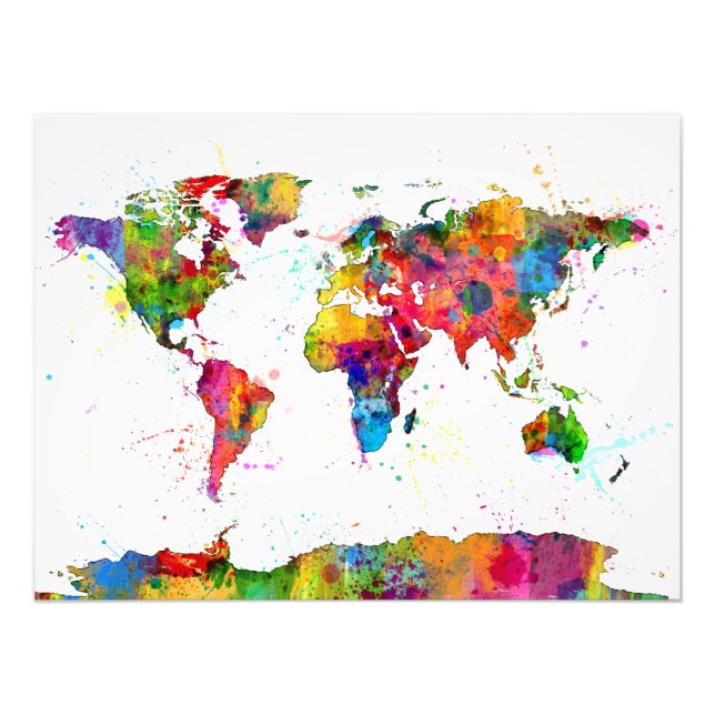 Foto Mapa da Aquarela do Mapa Mundial (Frente)