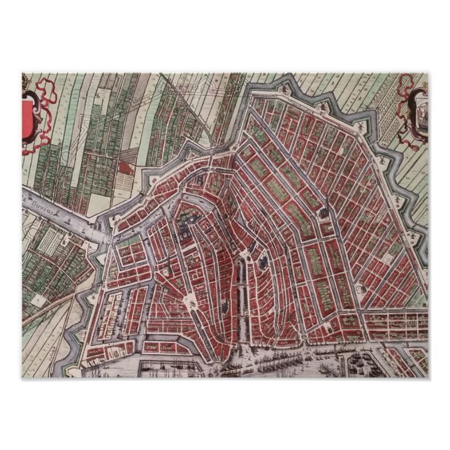 Foto Mapa da cidade de réplica de Amsterdã 1652 (Frente)