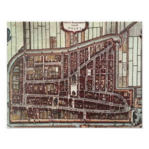 Foto Mapa da cidade de réplica de Delft de 1649