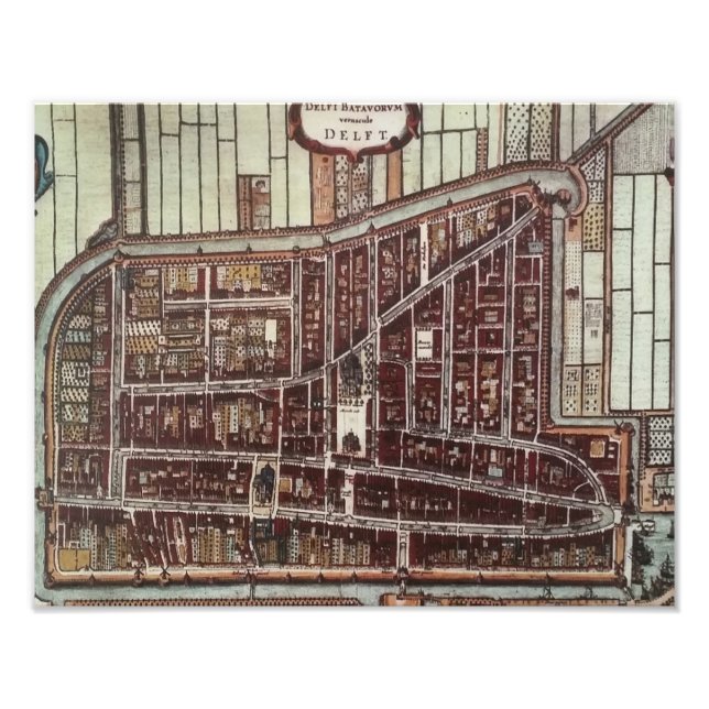 Foto Mapa da cidade de réplica de Delft de 1649 (Frente)