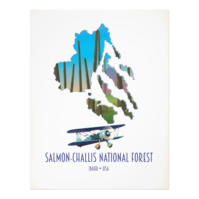 Foto mapa da Floresta Nacional Salmon-Challis (Frente)