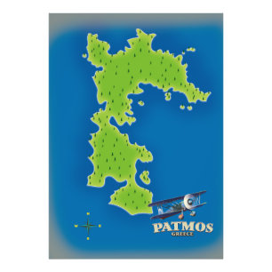 Foto Mapa da ilha da Grécia Patmos