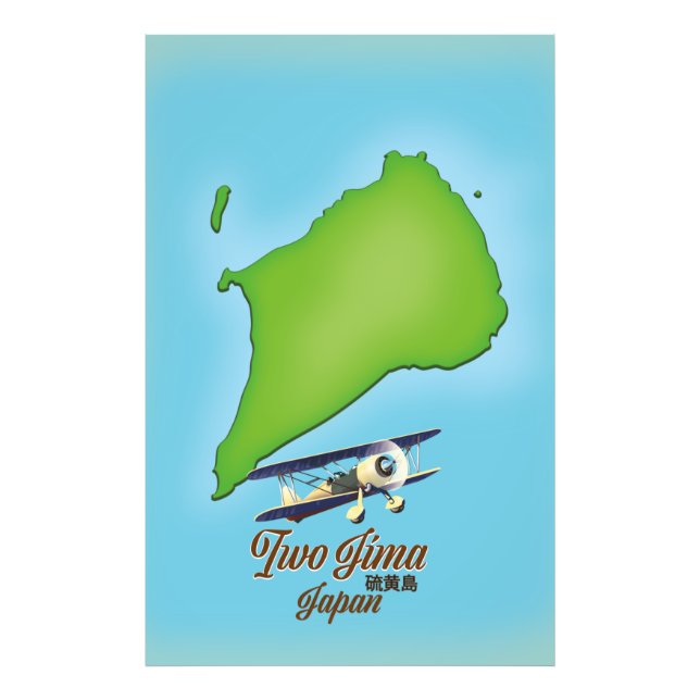 Foto Mapa da ilha Iwo Jima Japão (Frente)