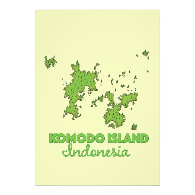 Foto Mapa da ilha Komodo Indonésia (Frente)