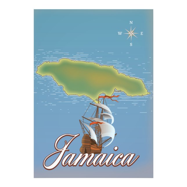 Foto Mapa da Ilha Viagem Jamaicana (Frente)