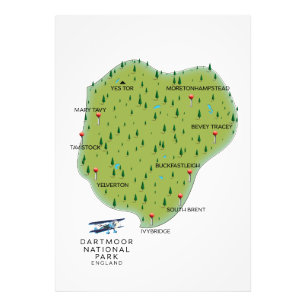 Foto Mapa da Inglaterra do Parque Nacional de Dartmoor