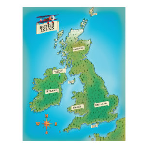 Foto Mapa das Ilhas Britânicas