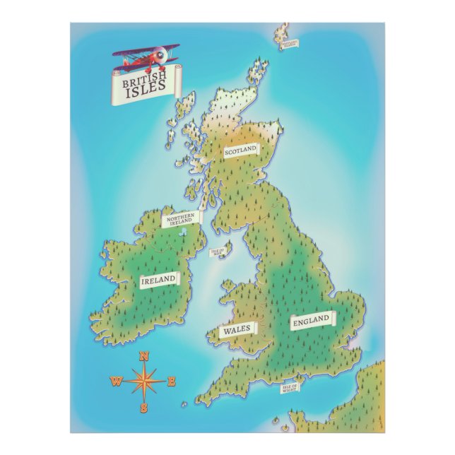 Foto Mapa das Ilhas Britânicas (versão antiga) (Frente)
