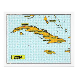 Foto Mapa de Cuba de Quadrinhos Antigos