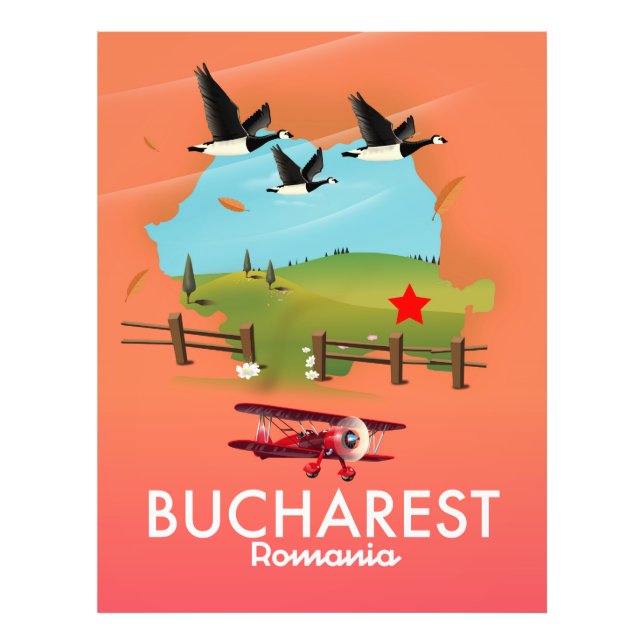 Foto mapa de férias de Bucareste Romênia (Frente)